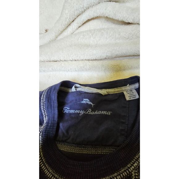 Tommy Bahama Tobago Bay Crew Big and Tall Men's size LT, Navy with Green Marlin - Picture 3 of 9